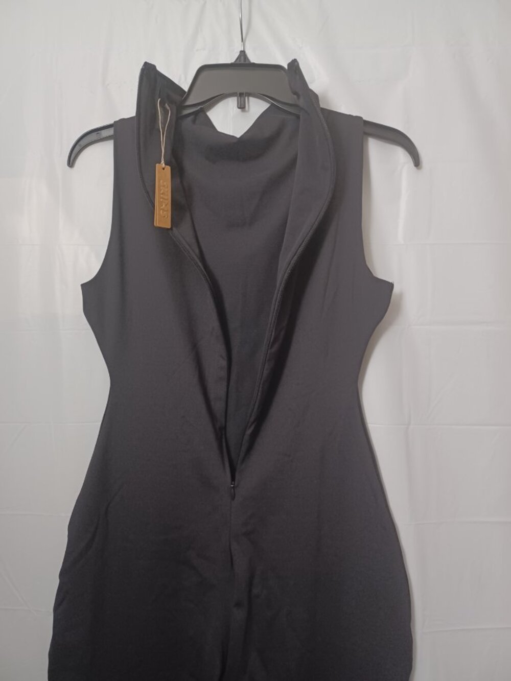 SKIMS ALL IN ONE MOCK NECK SLEEVELESS JUMPSUIT ONX SIZE LARGE STYLE# BS-BSF-0760 - Picture 9 of 16